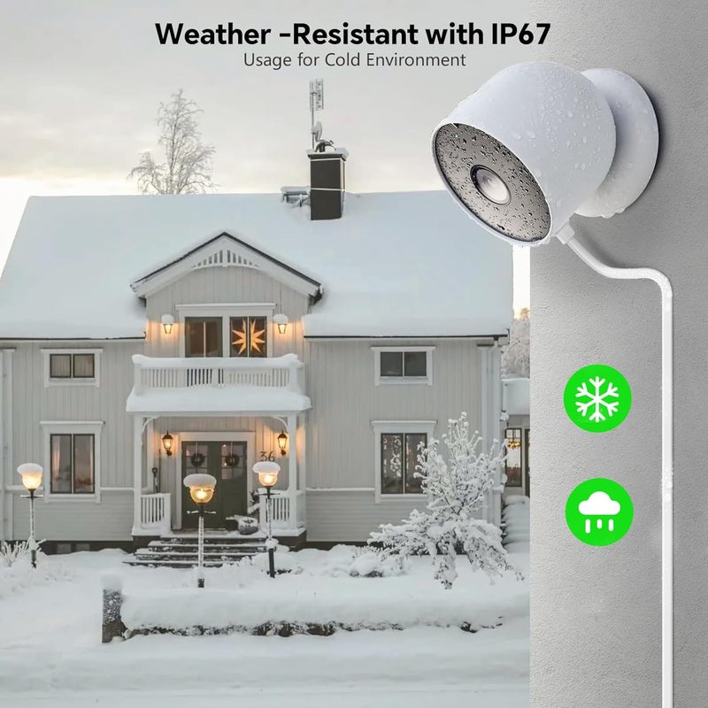 delilyn 30ft/9m Power Adapter Compatible with Google Nest Cam Outdoor or Indoor, Battery(2nd Gen), Weatherproof Power Cable for Nest Cam Continuously with One-Piece Molding Adapter - Image 5